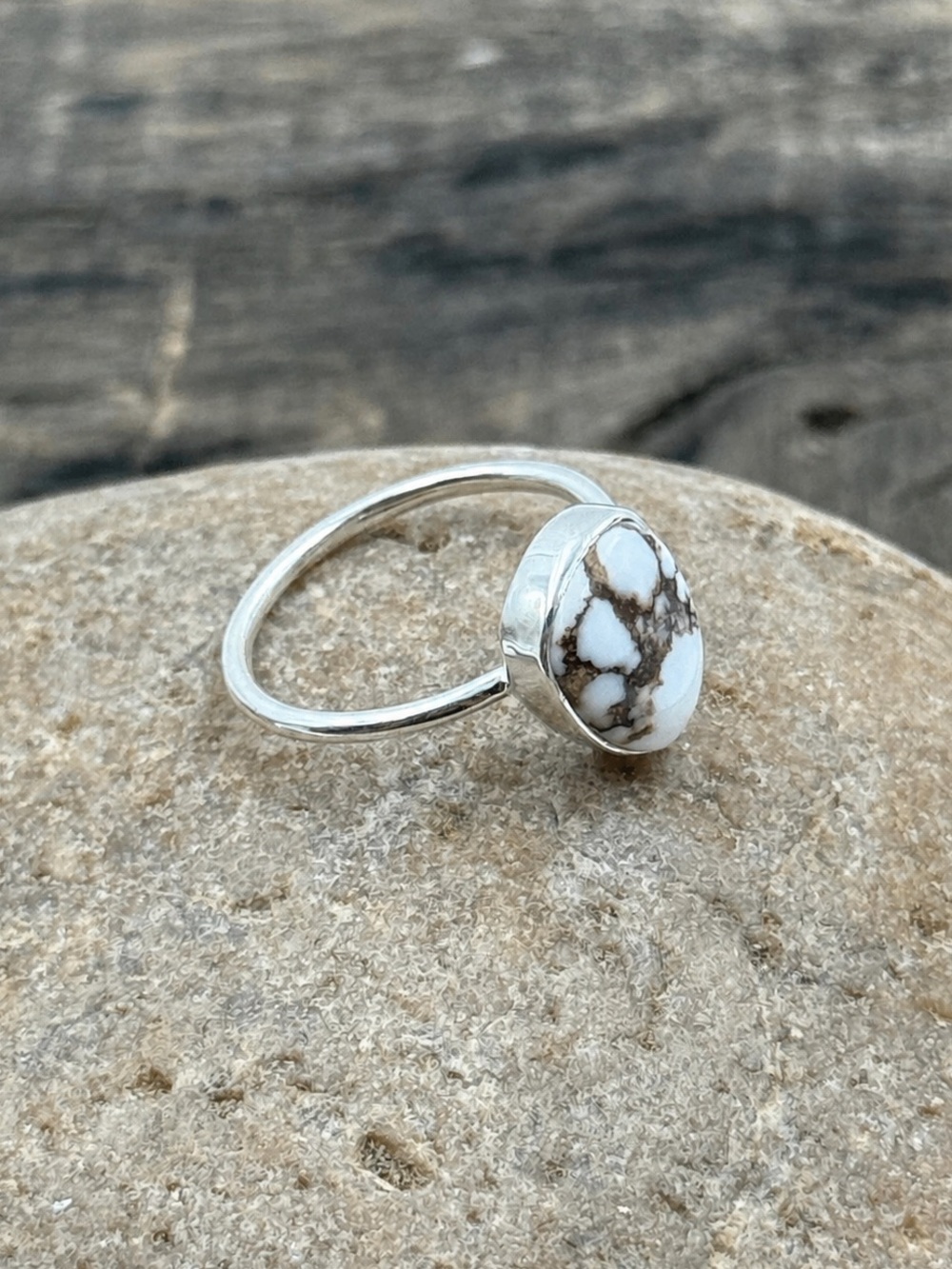 Handmade Wild Horse Jasper 925 Sterling Silver Ring Size 3.5